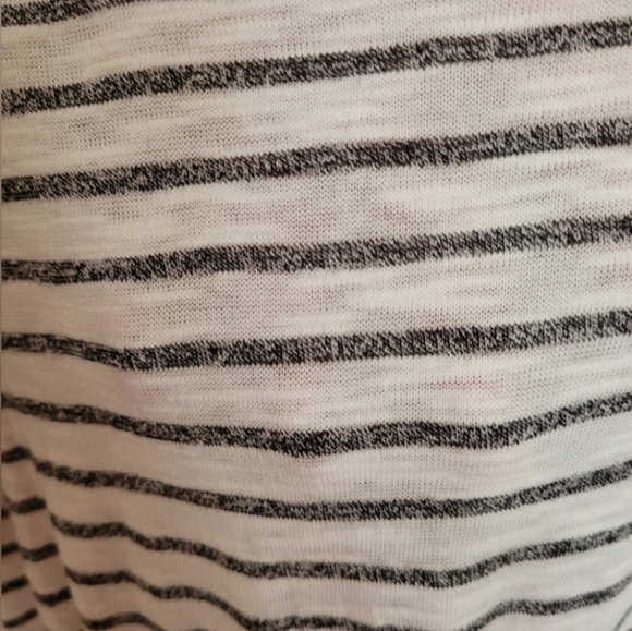 Listicle Terry Keyhole Lounge Dress In Gray White Stripes Size Large - Picture 8 of 12